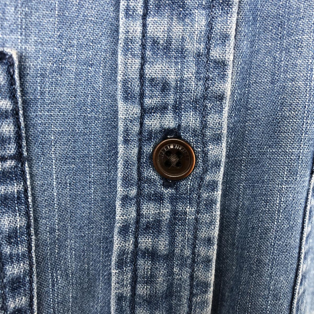 Tommy Hilfiger long-sleeved cotton shirt, women's size XS (approx.) cotton blue type Vintage Second Hand