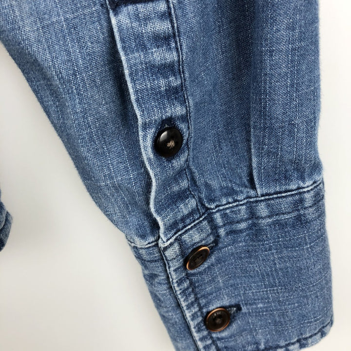 Tommy Hilfiger long-sleeved cotton shirt, women's size XS (approx.) cotton blue type Vintage Second Hand