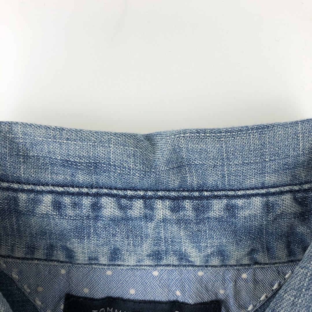 Tommy Hilfiger long-sleeved cotton shirt, women's size XS (approx.) cotton blue type Vintage Second Hand