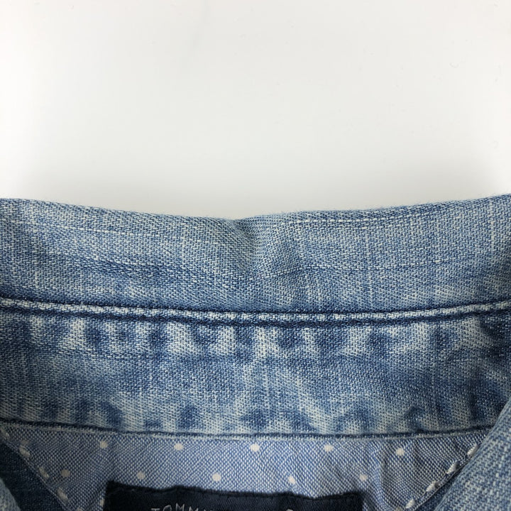 Tommy Hilfiger long-sleeved cotton shirt, women's size XS (approx.) cotton blue type Vintage Second Hand