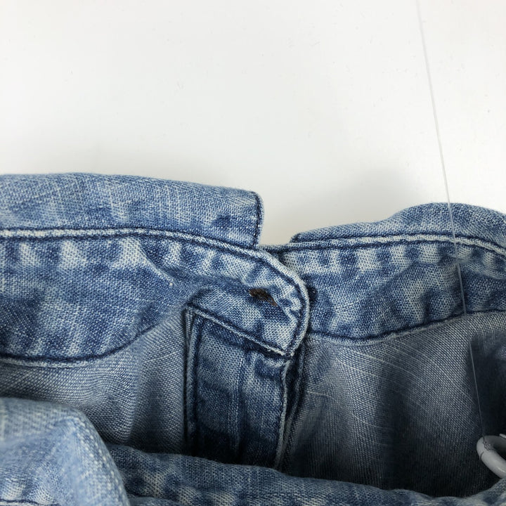 Tommy Hilfiger long-sleeved cotton shirt, women's size XS (approx.) cotton blue type Vintage Second Hand