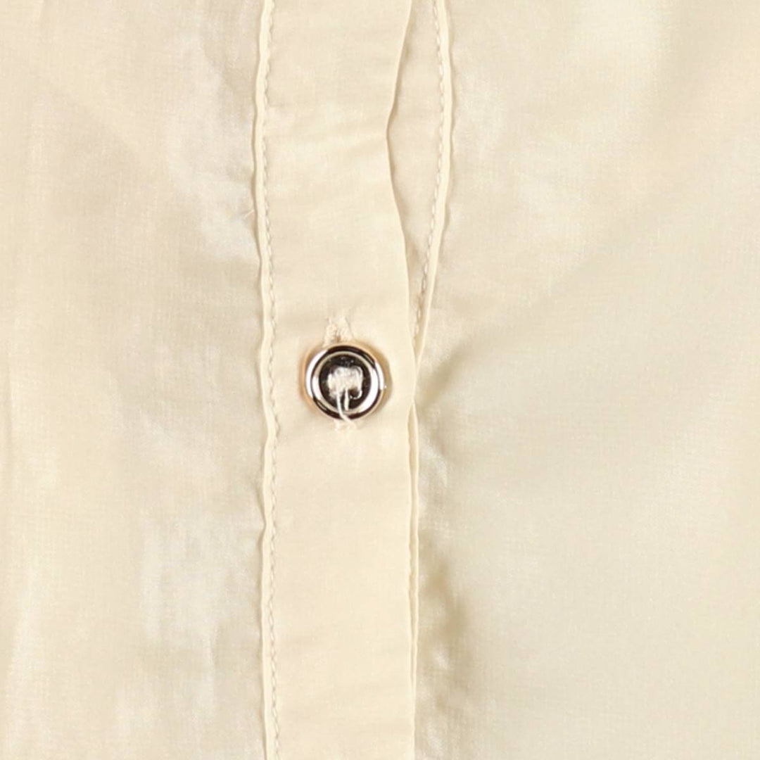 Charlotte Russe Backless Long-Sleeve Sheer Shirt (Women's Size XS) polyester ivory Vintage Second Hand