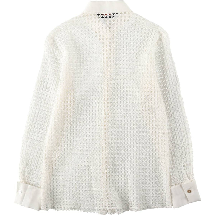 ELESS All-over print cutwork embroidery lace blouse, women's size S (approx.) cotton white type Vintage Second Hand