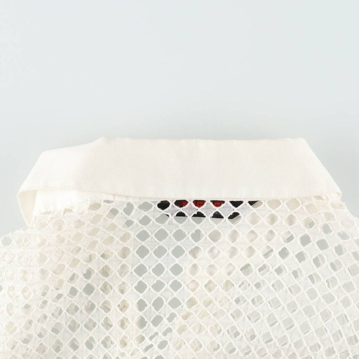 ELESS All-over print cutwork embroidery lace blouse, women's size S (approx.) cotton white type Vintage Second Hand