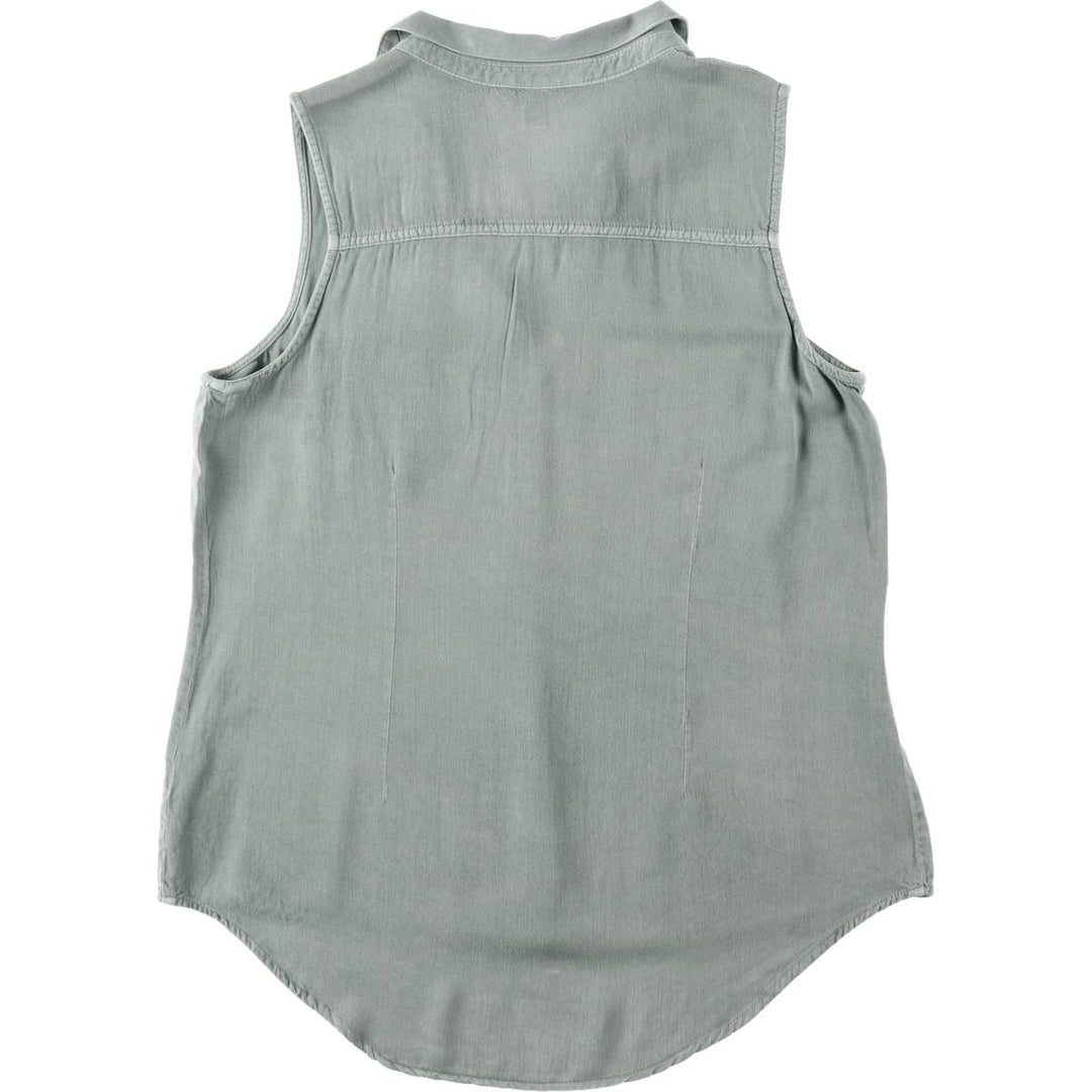 ROCK and REPUBLIC Front-opening vest with eyelets, women's size L (approx.) Rayon gray type Vintage Second Hand