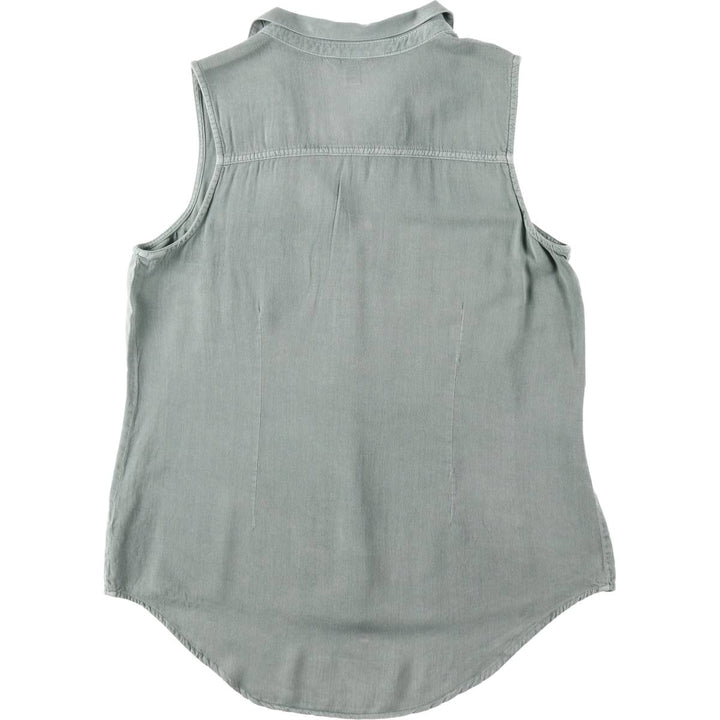 ROCK and REPUBLIC Front-opening vest with eyelets, women's size L (approx.) Rayon gray type Vintage Second Hand