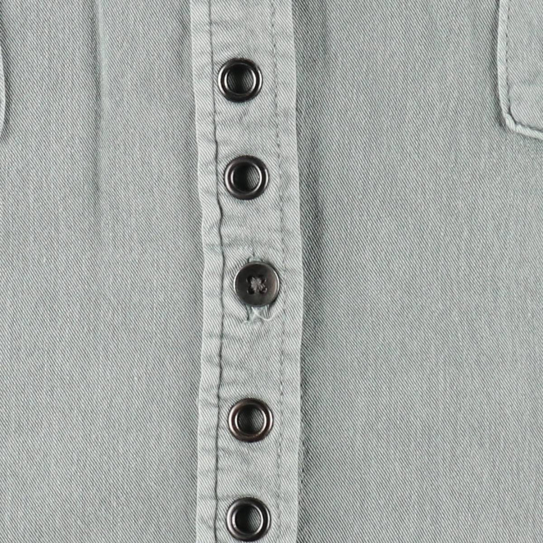 ROCK and REPUBLIC Front-opening vest with eyelets, women's size L (approx.) Rayon gray type Vintage Second Hand