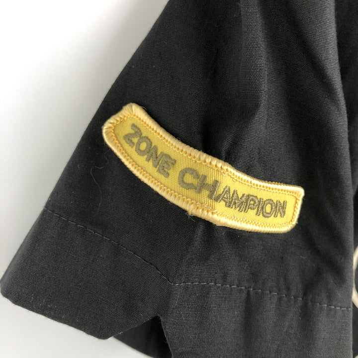 1970'S Hilton Short-Sleeve Bowling Shirt, Boxy Shirt, Made in USA, Women's Size M (Equivalent), Vintage unclear black type Vintage Second Hand