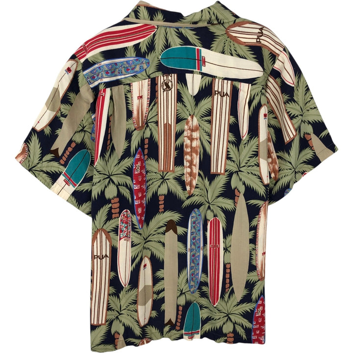 80s-90'S Reyn Spooner Diamond Head Tag All-Over Print Rayon Aloha Shirt, Women's Size M (Equivalent) Vintage Rayon navy blue type Vintage Second Hand