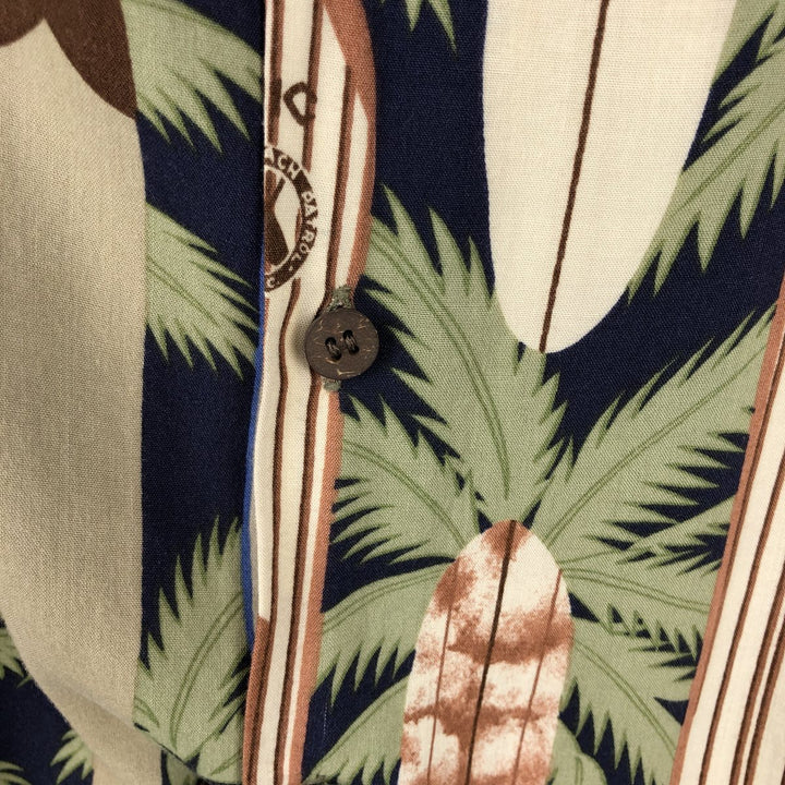 80s-90'S Reyn Spooner Diamond Head Tag All-Over Print Rayon Aloha Shirt, Women's Size M (Equivalent) Vintage Rayon navy blue type Vintage Second Hand