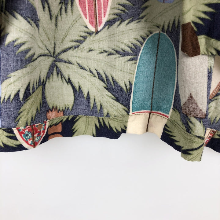 80s-90'S Reyn Spooner Diamond Head Tag All-Over Print Rayon Aloha Shirt, Women's Size M (Equivalent) Vintage Rayon navy blue type Vintage Second Hand