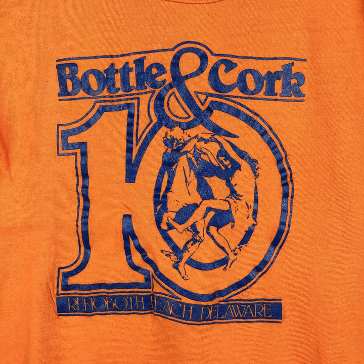 70'S Sportswear Print T-Shirt, Made in USA, Women's Size L (approx.), Vintage cotton orange type Vintage Second Hand