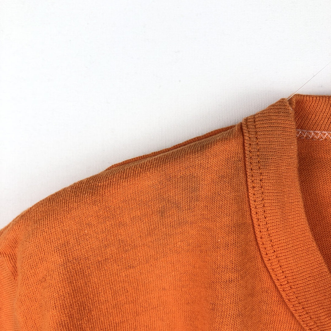 70'S Sportswear Print T-Shirt, Made in USA, Women's Size L (approx.), Vintage cotton orange type Vintage Second Hand