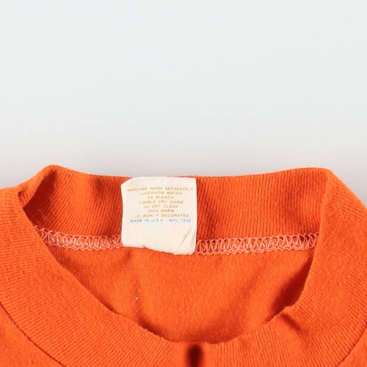 70'S Sportswear Print T-Shirt, Made in USA, Women's Size S (approx.), Vintage polyester orange type Vintage Second Hand