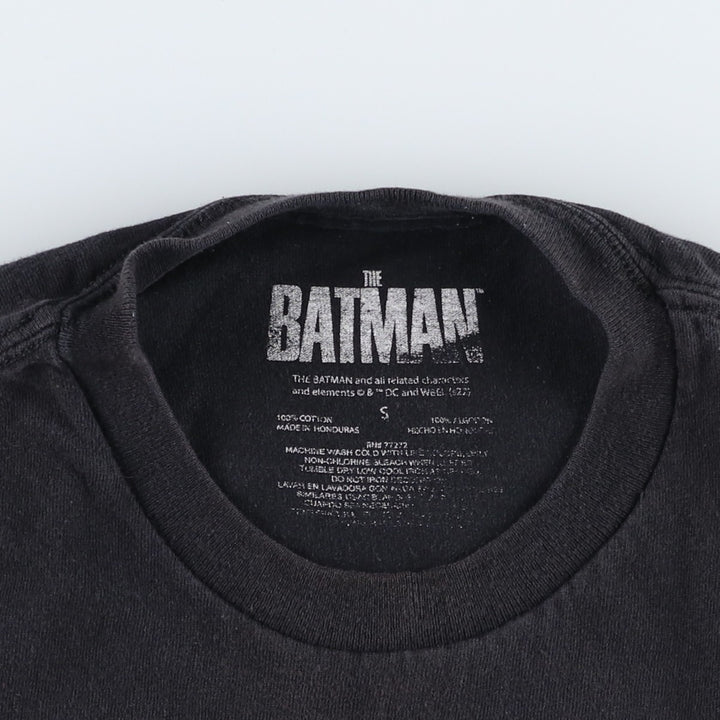 THE BATMAN Movie T-Shirt (Women's Size S) cotton black type Vintage Second Hand