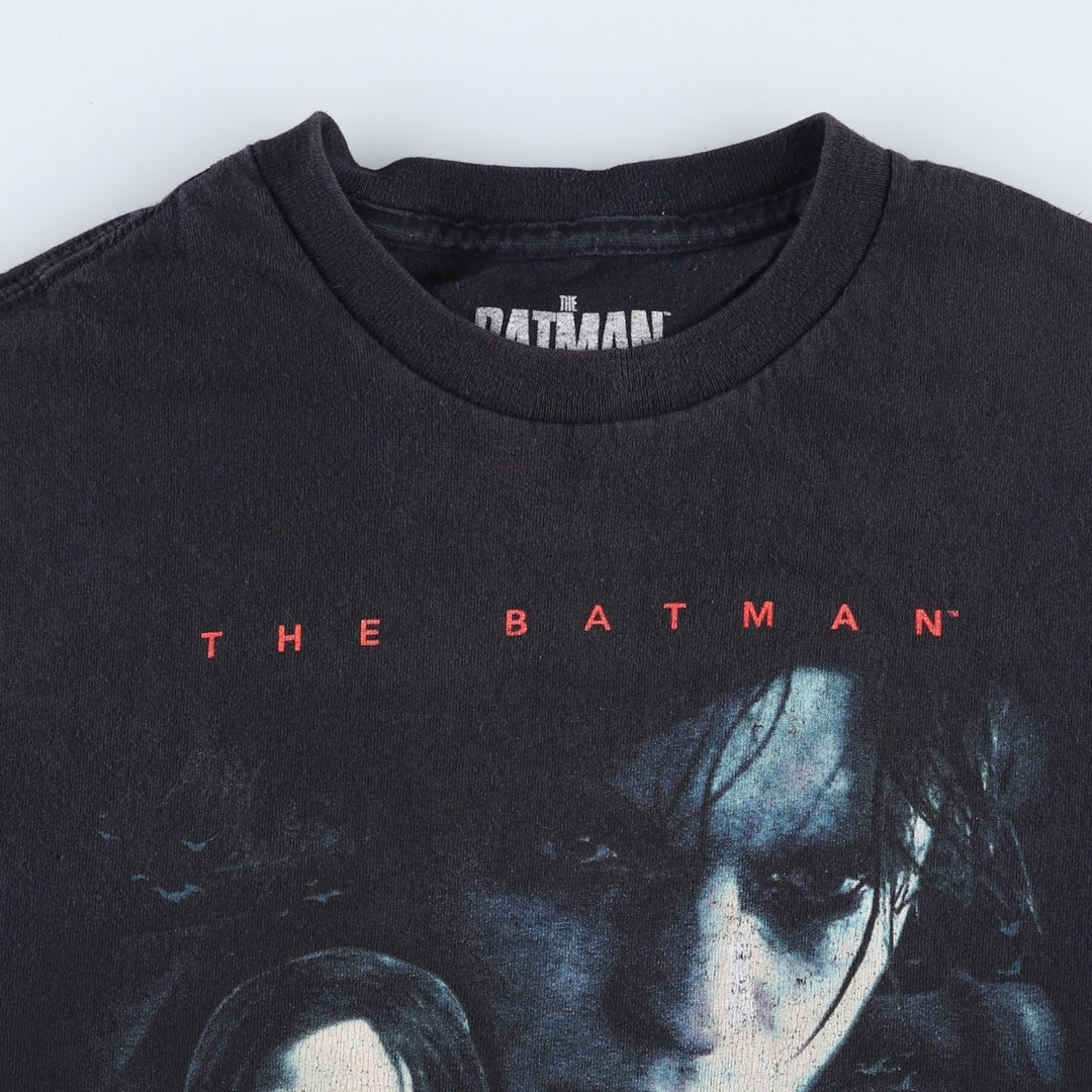 THE BATMAN Movie T-Shirt (Women's Size S) cotton black type Vintage Second Hand