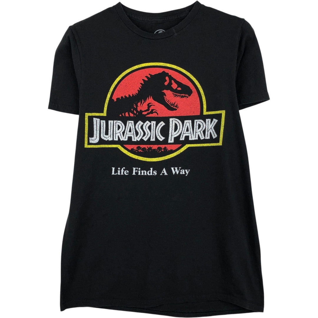 JURASSIC PARK Movie T-shirt (Women's Size S) cotton black type Vintage Second Hand