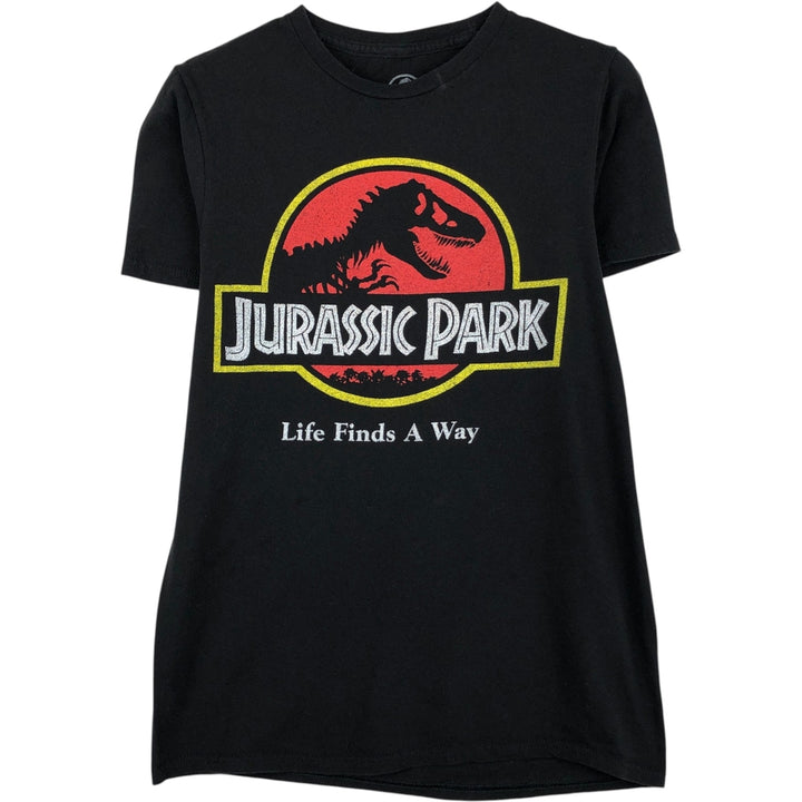 JURASSIC PARK Movie T-shirt (Women's Size S) cotton black type Vintage Second Hand