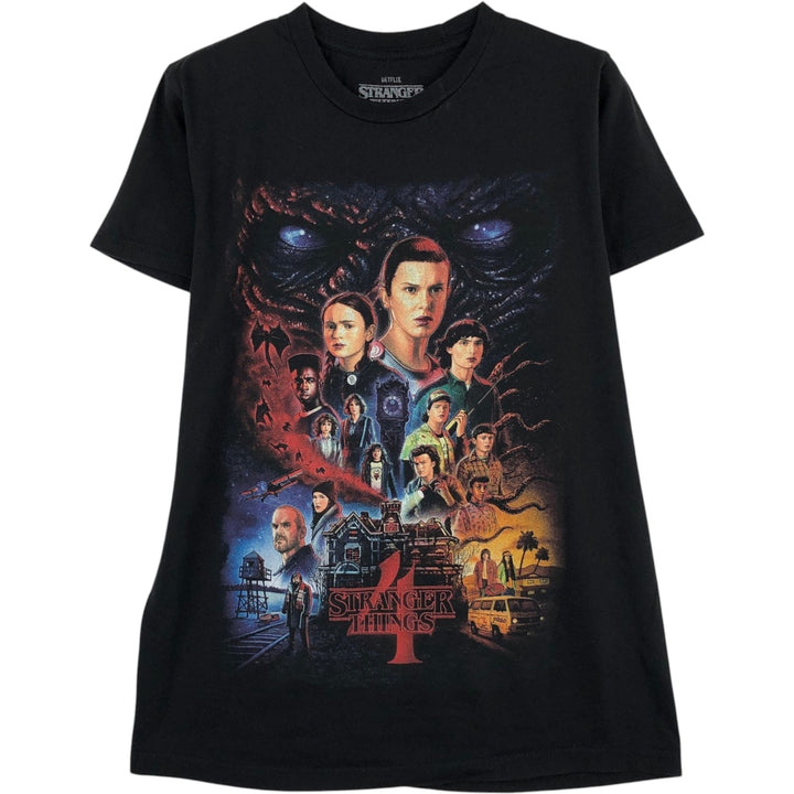 STRANGER THINGS Movie T-Shirt (Women's Size M) cotton black type Vintage Second Hand