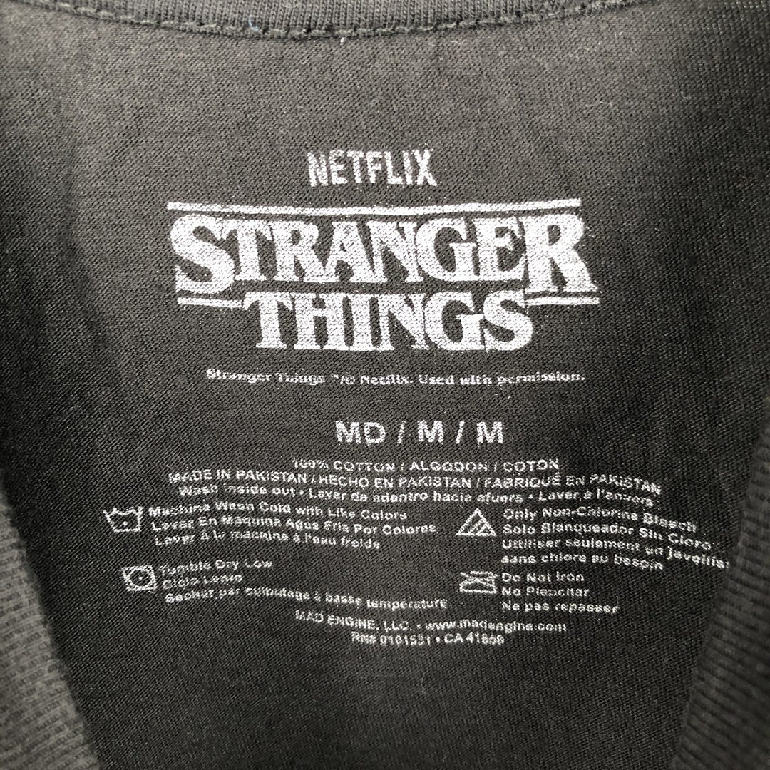 STRANGER THINGS Movie T-Shirt (Women's Size M) cotton black type Vintage Second Hand