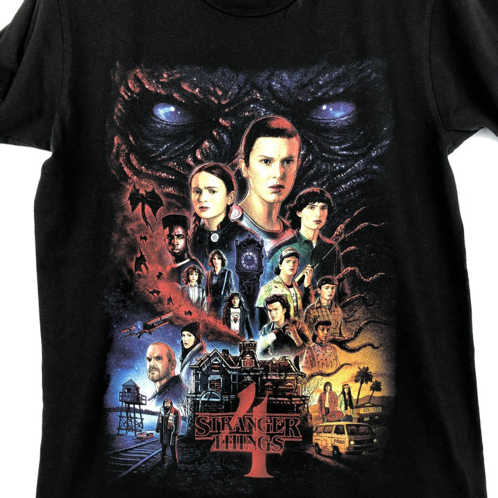 STRANGER THINGS Movie T-Shirt (Women's Size M) cotton black type Vintage Second Hand