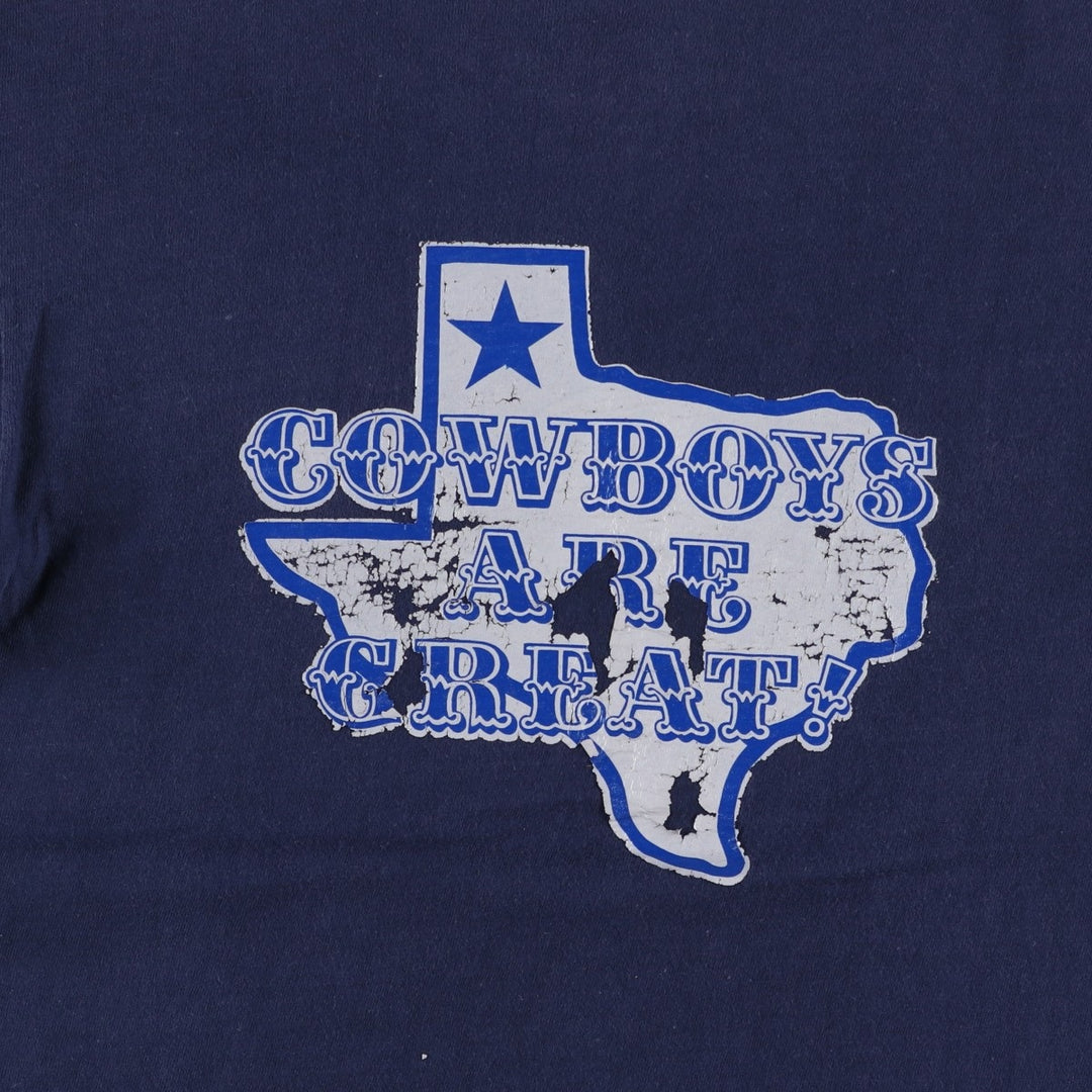 70'S Champion Bar Tag NFL Dallas Cowboys Sports T-Shirt, Made in USA, Women's Size M (Equivalent), Vintage cotton navy blue type Vintage Second Hand