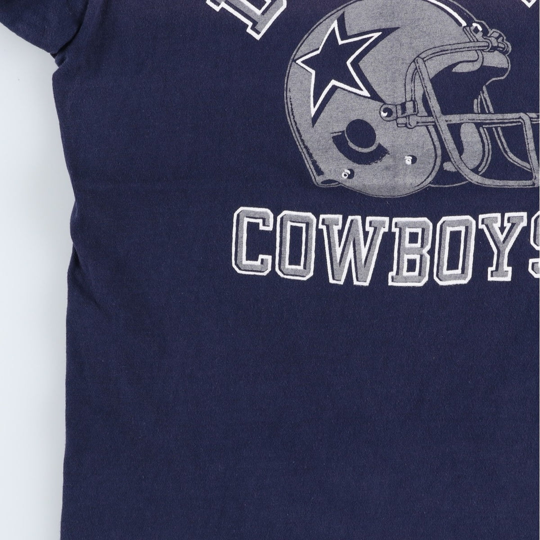 70'S Champion Bar Tag NFL Dallas Cowboys Sports T-Shirt, Made in USA, Women's Size M (Equivalent), Vintage cotton navy blue type Vintage Second Hand