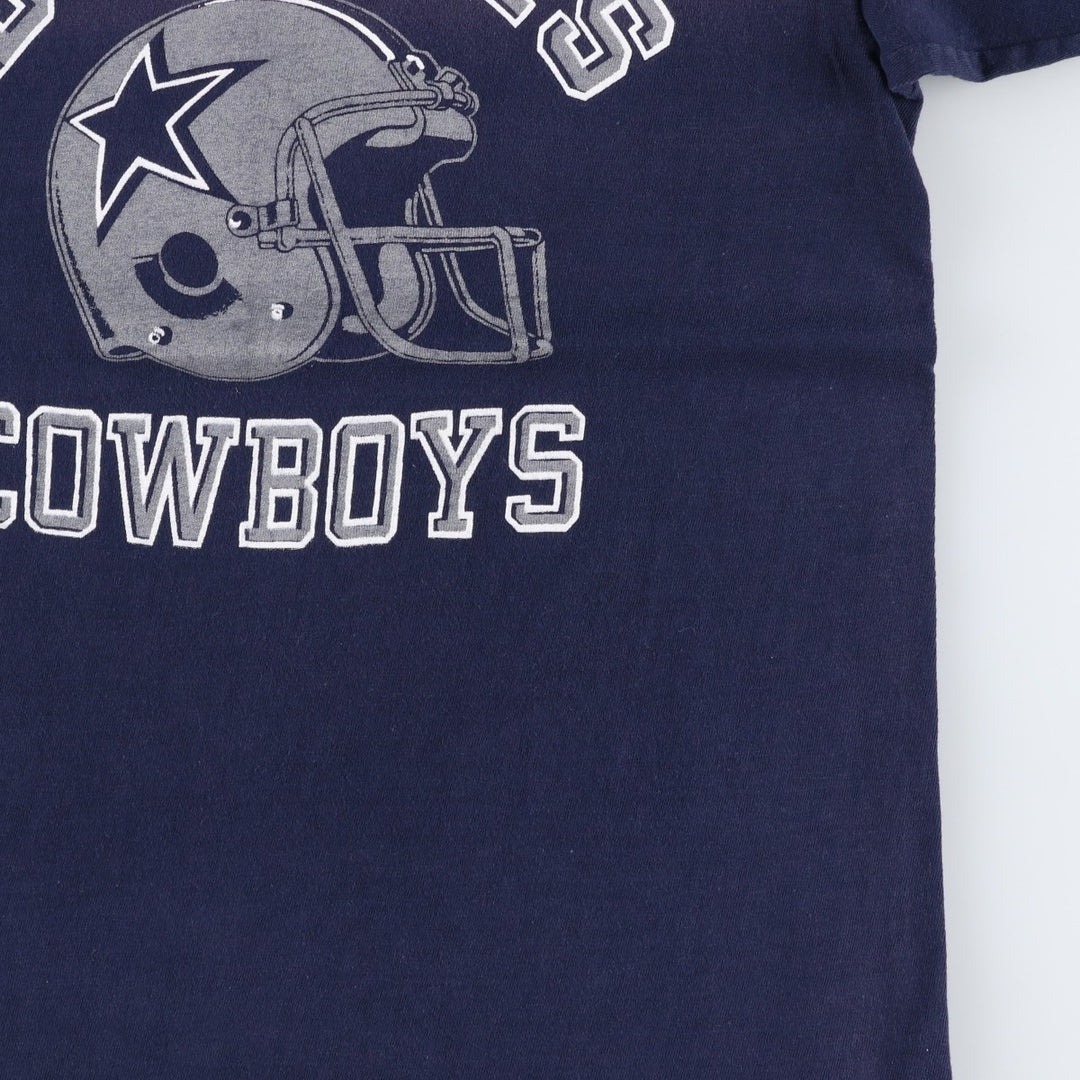 70'S Champion Bar Tag NFL Dallas Cowboys Sports T-Shirt, Made in USA, Women's Size M (Equivalent), Vintage cotton navy blue type Vintage Second Hand