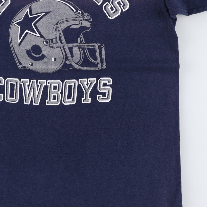 70'S Champion Bar Tag NFL Dallas Cowboys Sports T-Shirt, Made in USA, Women's Size M (Equivalent), Vintage cotton navy blue type Vintage Second Hand