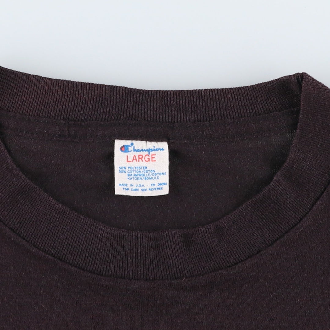 80'S Champion Tricolor Tag NFL Los Angeles Raiders Sports T-Shirt, Made in USA, Women's Size L (Equivalent), Vintage polyester black type Vintage Second Hand
