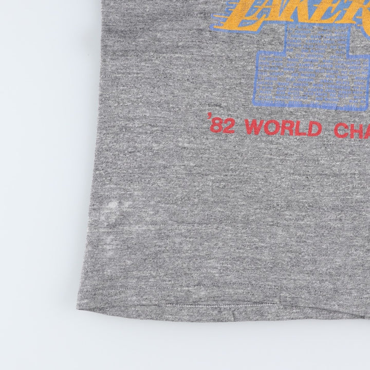 90'S Downerwear NBA Los Angeles Lakers Logo T-Shirt, Made in USA, Women's Size M (approx.), Vintage polyester gray type Vintage Second Hand