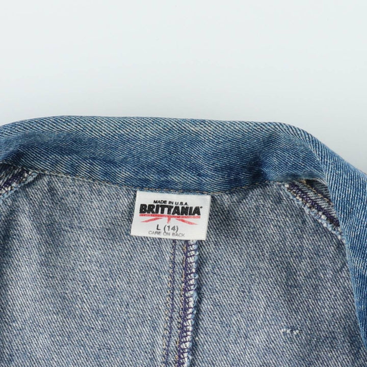 80s-90'S Brittania denim coat, made in USA, women's size L equivalent, vintage. unclear blue type Vintage Second Hand