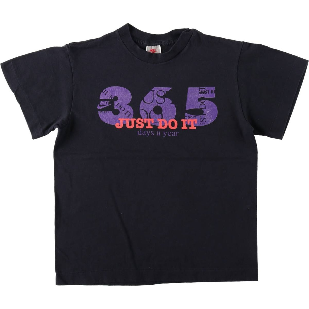 90'S Nike Silver Tag Sport Print T-Shirt, Made in USA, Women's Size M (approx.), Vintage cotton black type Vintage Second Hand
