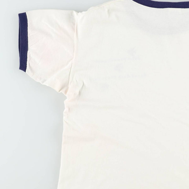 70'S Champion Bar Tag Ringer T-Shirt, Made in USA, Women's Size L (Equivalent), Vintage cotton white type Vintage Second Hand