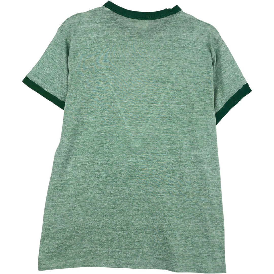 ~80'S Russell Triple Print Ringer T-Shirt, Made in USA, Women's Size M (Equivalent), Vintage cotton green type Vintage Second Hand