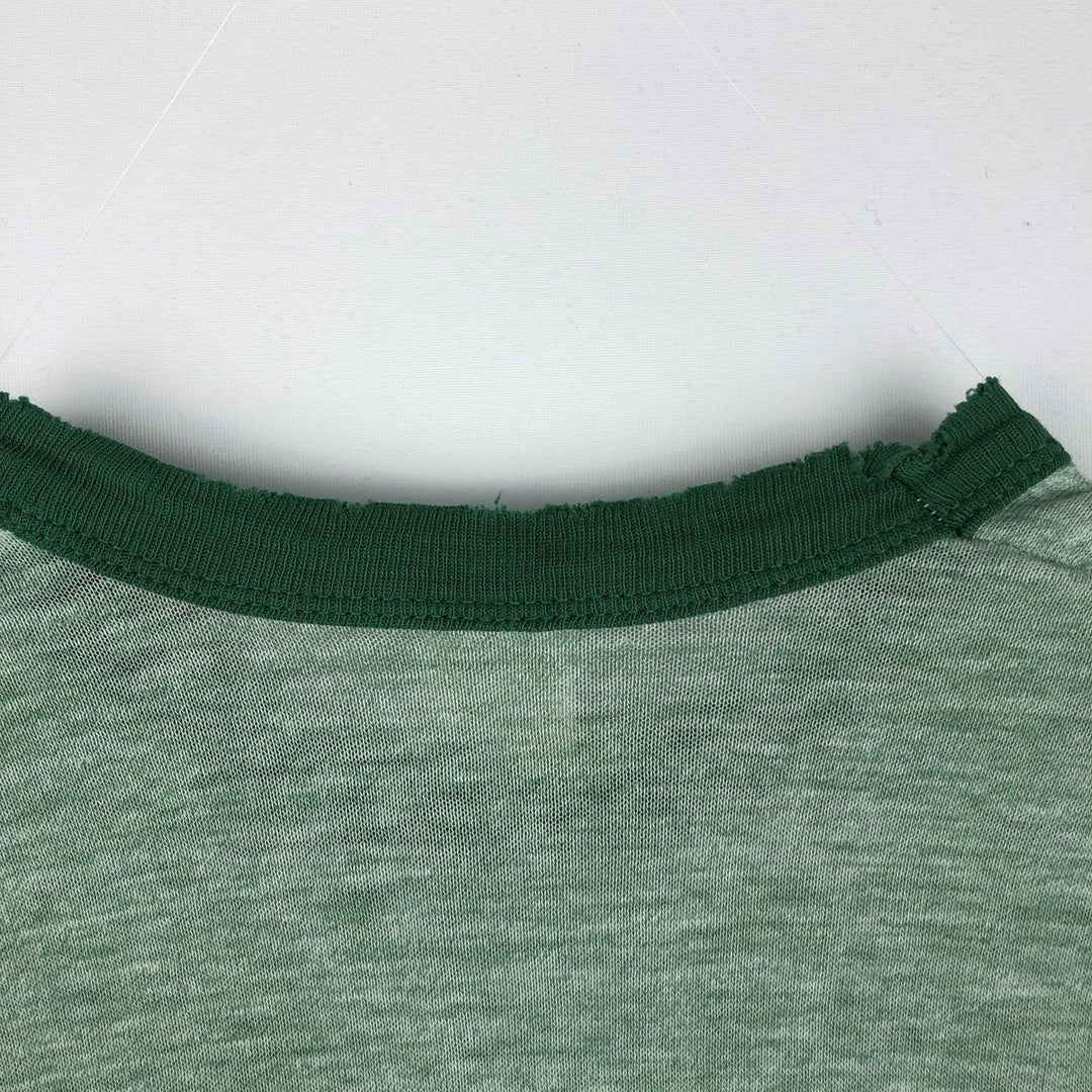 ~80'S Russell Triple Print Ringer T-Shirt, Made in USA, Women's Size M (Equivalent), Vintage cotton green type Vintage Second Hand