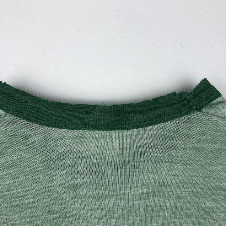 ~80'S Russell Triple Print Ringer T-Shirt, Made in USA, Women's Size M (Equivalent), Vintage cotton green type Vintage Second Hand