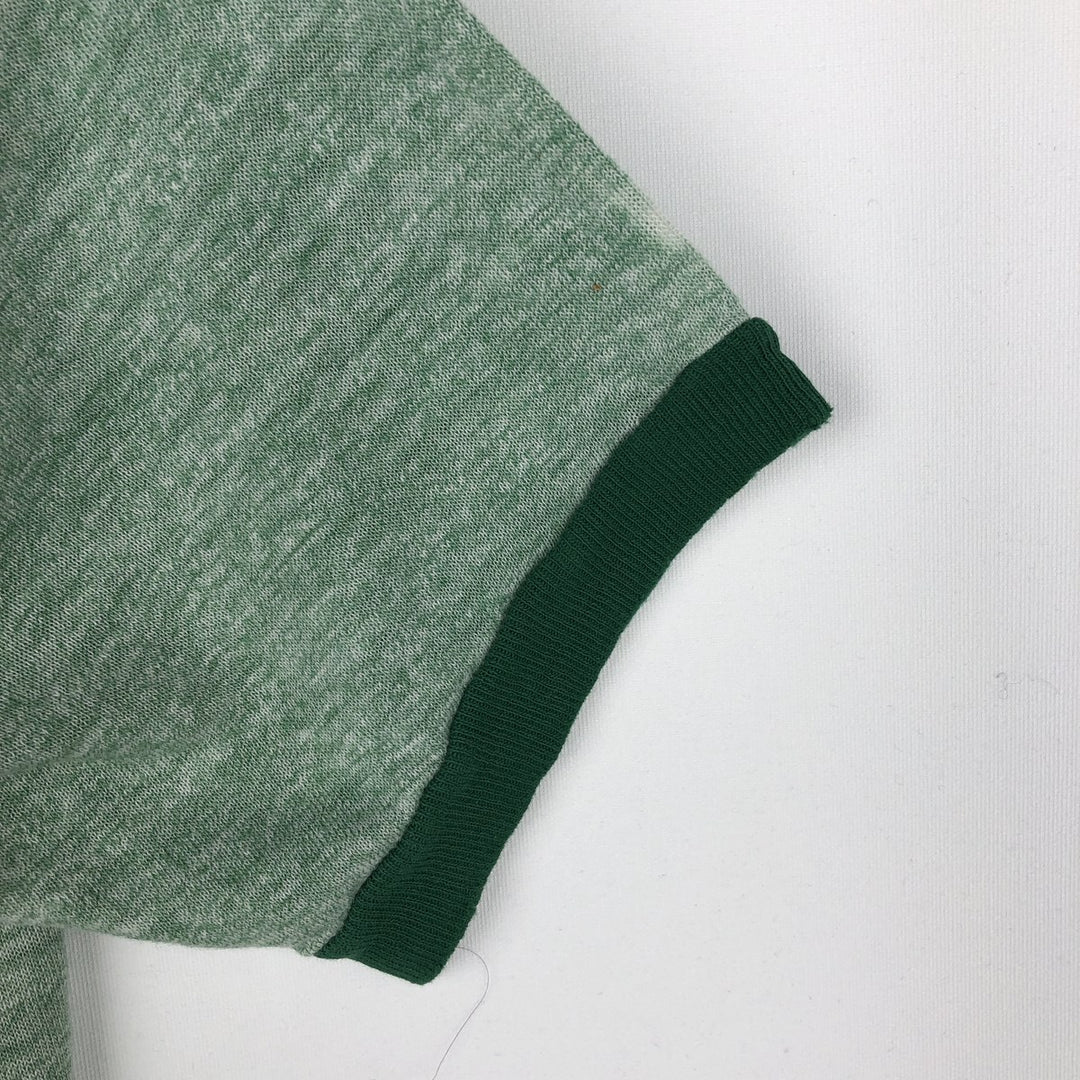~80'S Russell Triple Print Ringer T-Shirt, Made in USA, Women's Size M (Equivalent), Vintage cotton green type Vintage Second Hand