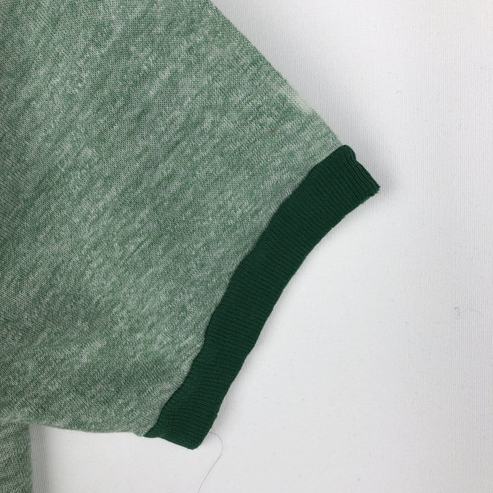 ~80'S Russell Triple Print Ringer T-Shirt, Made in USA, Women's Size M (Equivalent), Vintage cotton green type Vintage Second Hand