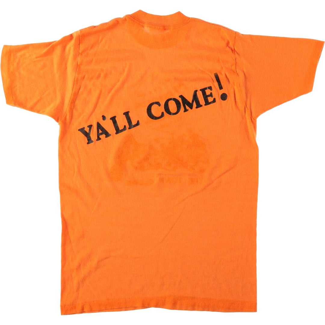 80'S Printed T-Shirt, Made in USA, Men's Size M (Equivalent), Vintage unclear orange type Vintage Second Hand