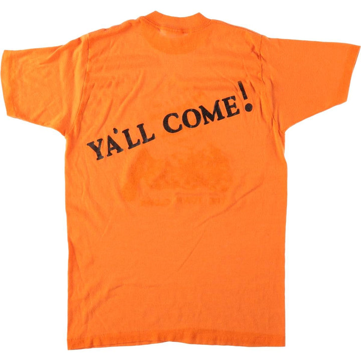80'S Printed T-Shirt, Made in USA, Men's Size M (Equivalent), Vintage unclear orange type Vintage Second Hand