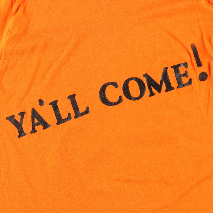 80'S Printed T-Shirt, Made in USA, Men's Size M (Equivalent), Vintage unclear orange type Vintage Second Hand