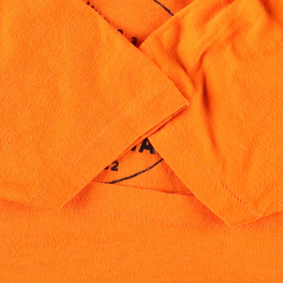 80'S Printed T-Shirt, Made in USA, Men's Size M (Equivalent), Vintage unclear orange type Vintage Second Hand