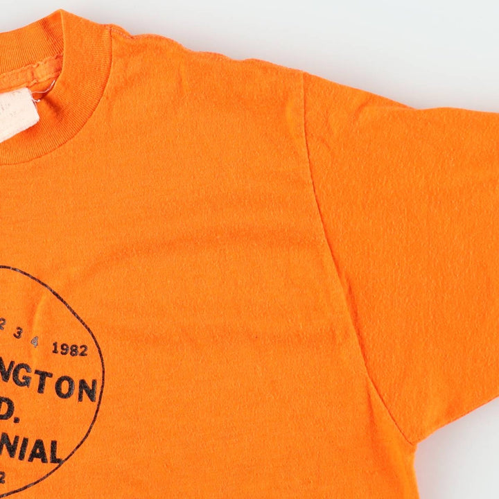 80'S Printed T-Shirt, Made in USA, Men's Size M (Equivalent), Vintage unclear orange type Vintage Second Hand