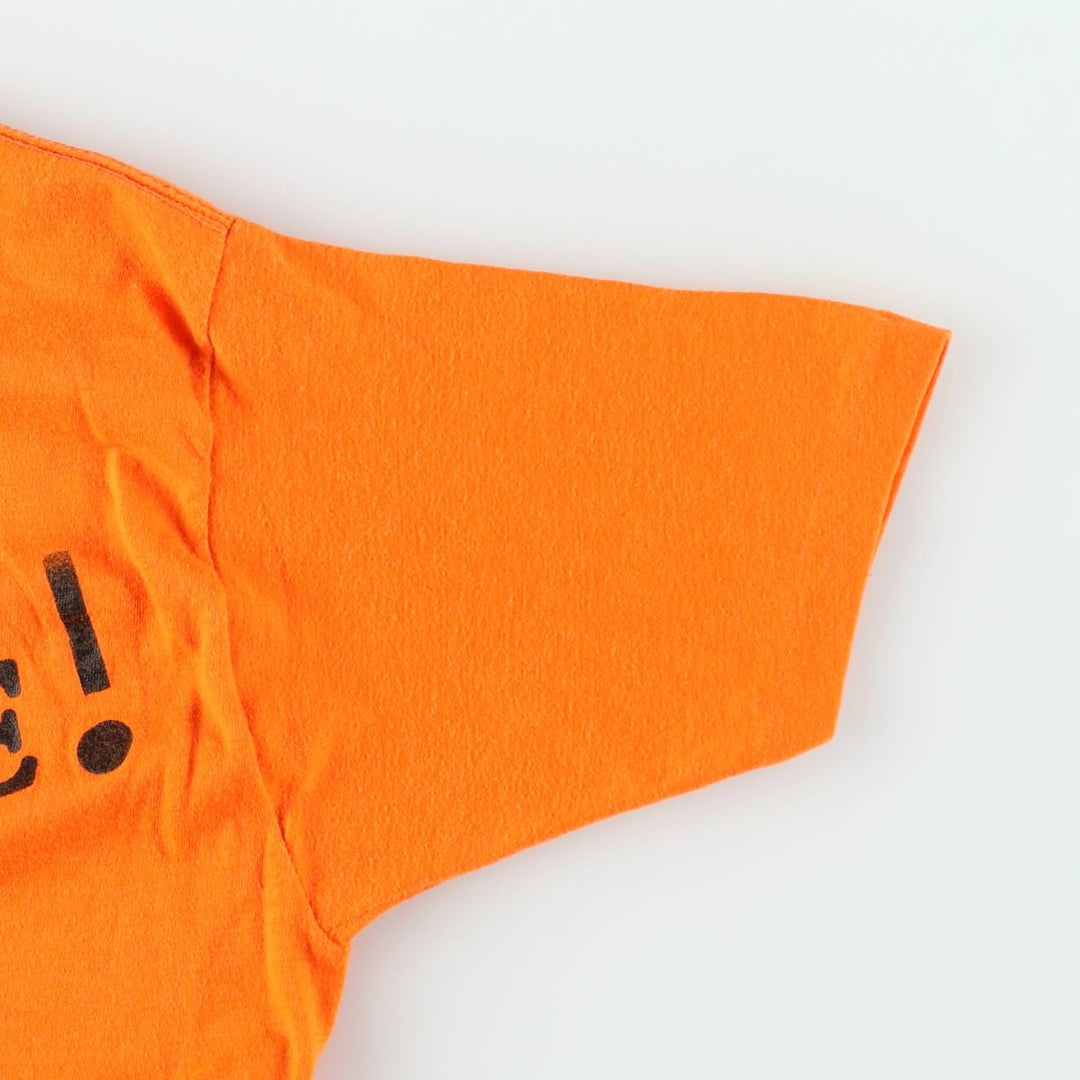 80'S Printed T-Shirt, Made in USA, Men's Size M (Equivalent), Vintage unclear orange type Vintage Second Hand