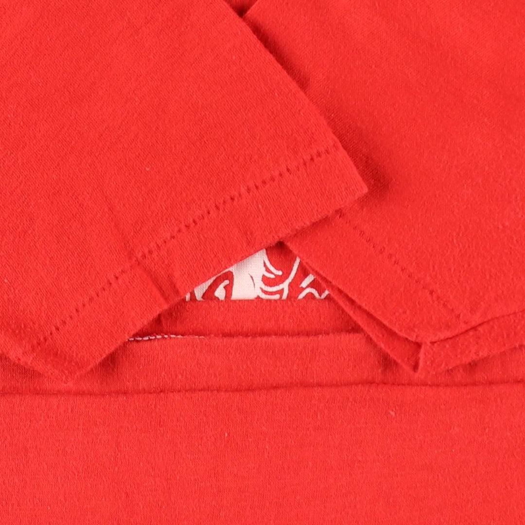 80'S printed T-shirt, made in USA, men's size S equivalent, vintage. polyester red type Vintage Second Hand