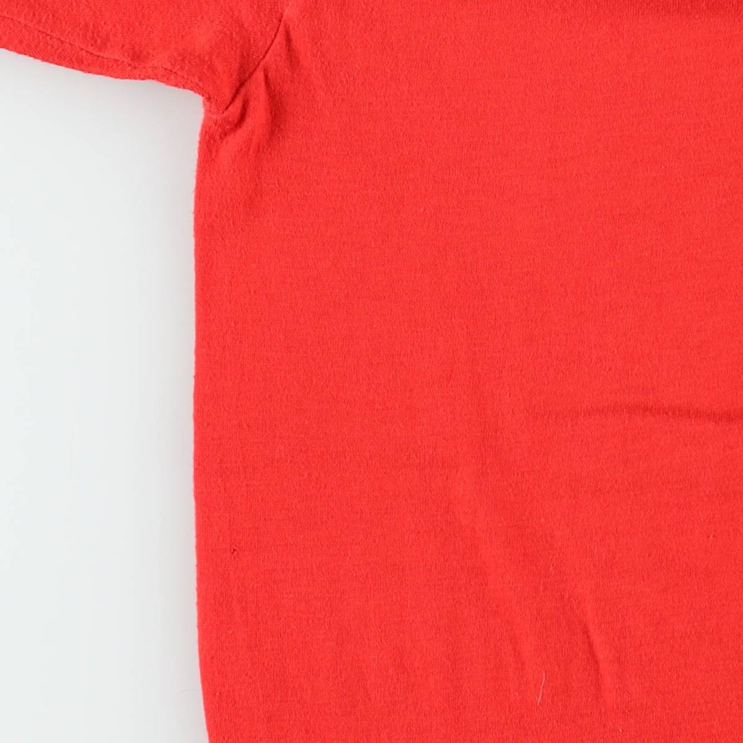 80'S printed T-shirt, made in USA, men's size S equivalent, vintage. polyester red type Vintage Second Hand