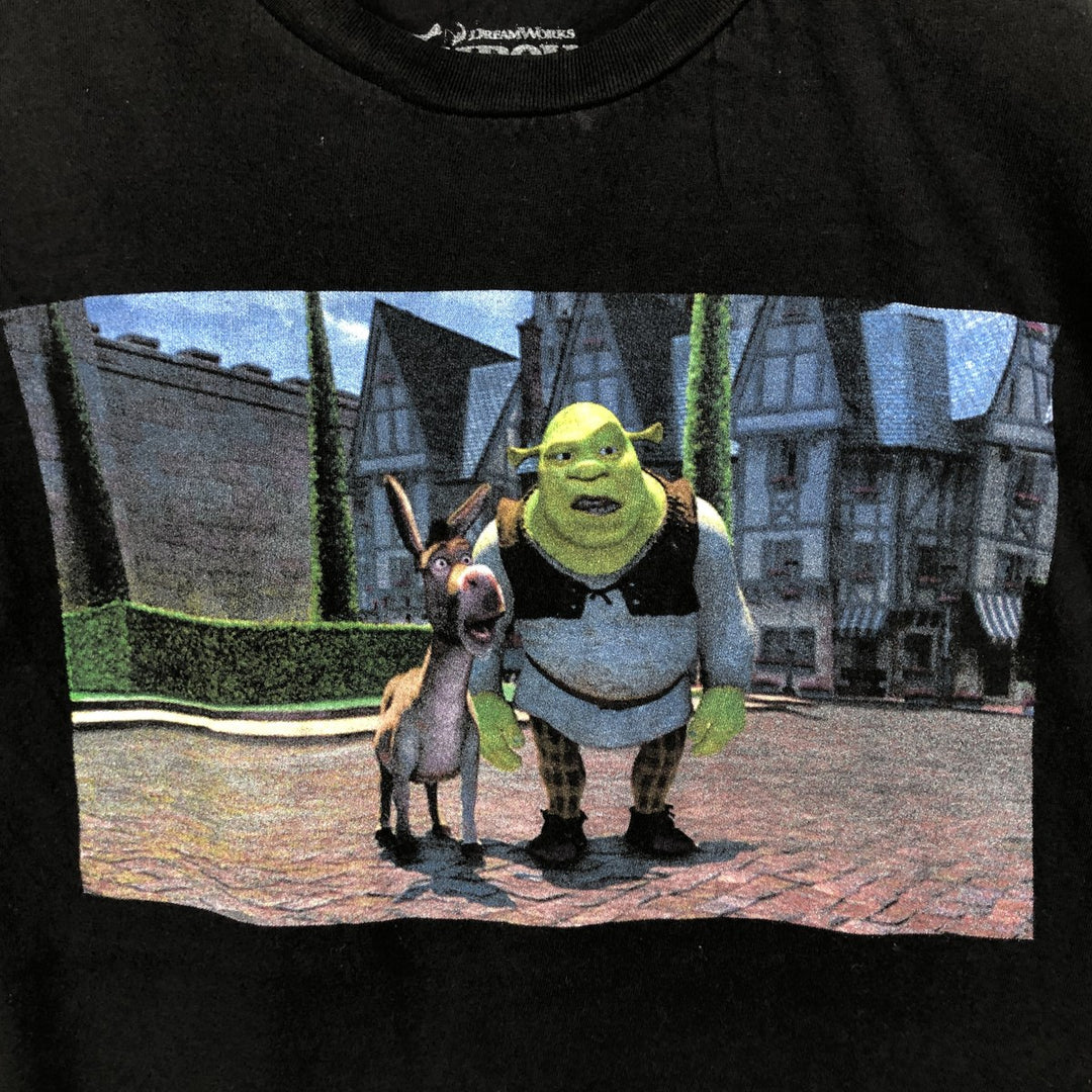 SHREK Movie T-shirt (Women's Size S) cotton black type Vintage Second Hand