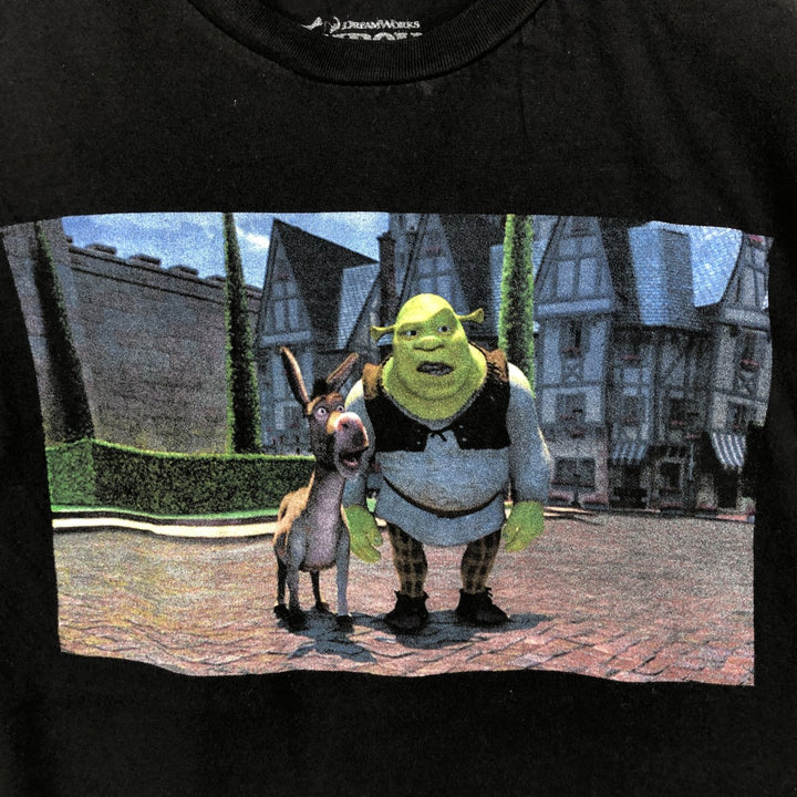 SHREK Movie T-shirt (Women's Size S) cotton black type Vintage Second Hand