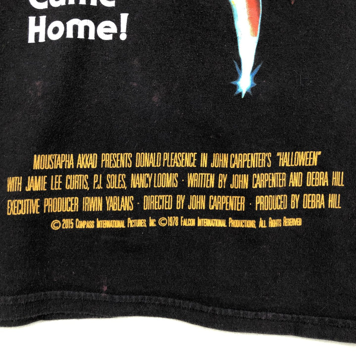 Halloween Print Movie T-Shirt (Women's Size S) cotton black type Vintage Second Hand